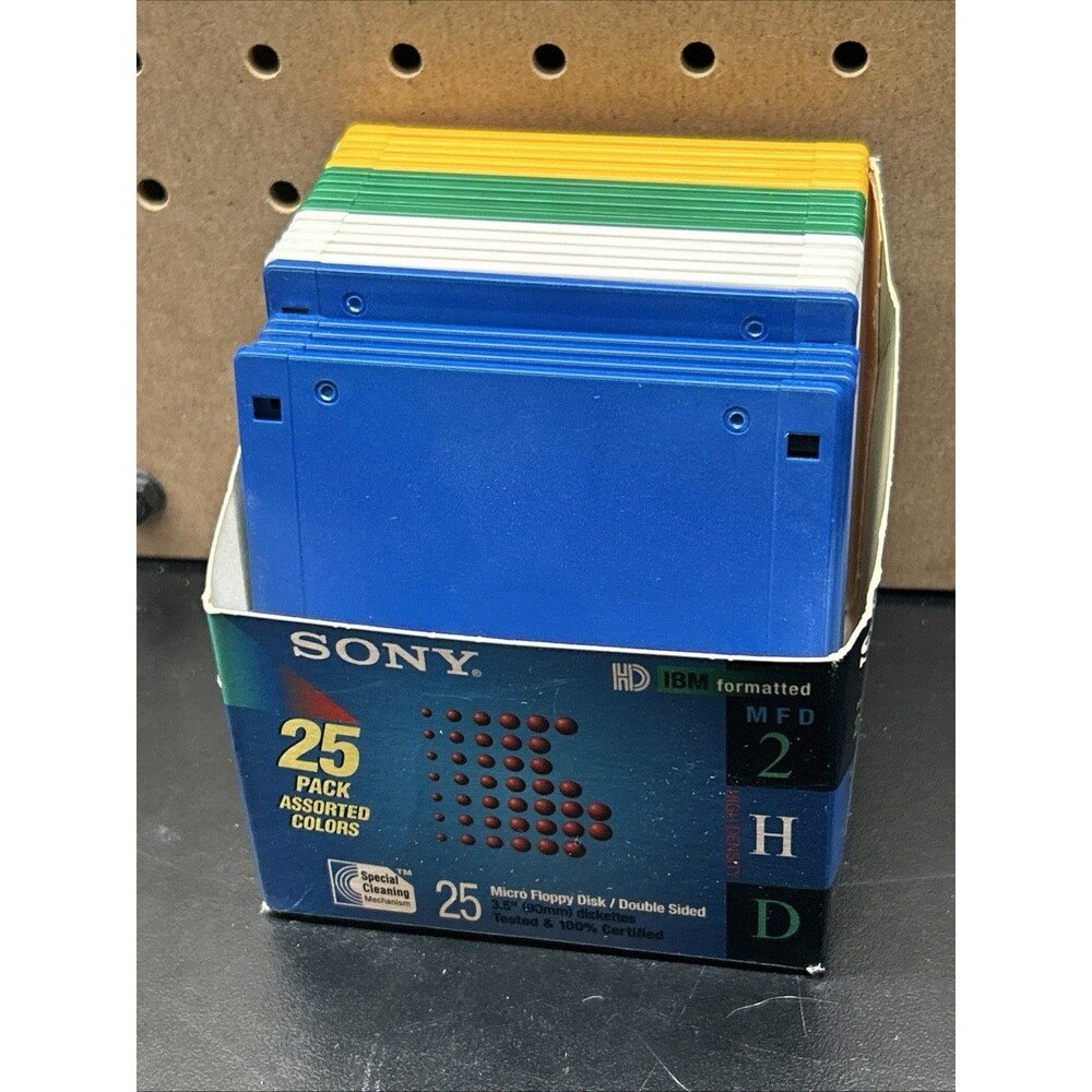 SONY 2HD 1.44MB 3.5 In Double Sided Floppy Diskettes 20 Pack Never Used